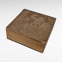 Vintage Pryography Box with Furry Face, Wooden Box, Unique Storage, Handmade Box, Decorative Box, Small Box, Whimsical Decor