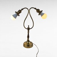 Vintage Double Brass Lamp, Gooseneck Lamp, Table Lamp, Brass Lighting, Two Light Lamp, Desk Lamp, Vintage Lighting, Decorative Lamp