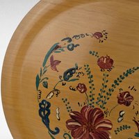 Pair of Vintage Handpainted Wooden Plates, Floral Design, Signed Wall Decor, Rustic Kitchen Display