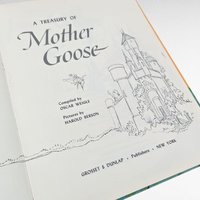 Vintage 1967 Mother Goose Treasury, Harold Berson Illustrations, Classic Nursery Rhymes, Gift for Children