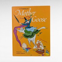 Vintage 1967 Mother Goose Treasury, Harold Berson Illustrations, Classic Nursery Rhymes, Gift for Children
