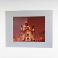 Vintage Saint Paul Cathedral Print, James Reininger Signed, Architectural Art, Minnesota Landmark, Gift for Art Lovers, Framed Wall Decor