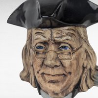 Vintage Benjamin Franklin Ceramic Mug, American History Collectible, Founding Father Portrait Mug