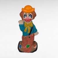 1975 Ceramic Two-Face Clown Bank Pair, Vintage Happy Sad Piggy Banks, Circus Decor