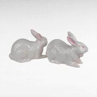 Vintage Rosenthal Netter Ceramic Bunny Pair, Figurine, Spring Decor, Gift for Rabbit Lover