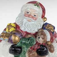 Vintage Fitz and Floyd Santa Candy Dish, Porcelain Christmas Serving Bowl, Holiday Decor