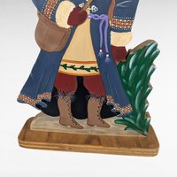 Vintage Hand Painted Santa Figure, Wooden Folk Art Santa, Holiday Decor, Handmade Christmas, Detailed Santa, Unique Christmas Gift
