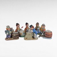 Vintage Hobo Luvkins Candle Holder Set, Ceramic Figurines, Whimsical Hobo Art, Collectible Candle Holders, Unique Home Decor, Set of 6