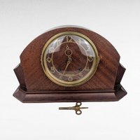 Vintage Seth Thomas Mantel Clock, Wood Case Console Clock, Untested Vintage Clock with Key, Home Decor