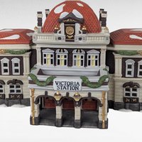 1989 Dept 56 Victoria Station, Dickens Village Building, Lit Christmas Village Display, Holiday Decor, Collectible Building