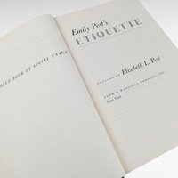 Vintage 1960 Emily Post's Etiquette Book, Revised Edition, Blue Book of Social Usage, Manners Guide, Gift for Hostess