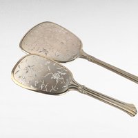 Vintage Vanity Mirror and Brush Set, Floral Engraved Dressing Table Set, Elegant Grooming Accessories, Unused Condition