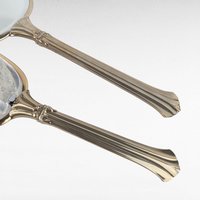 Vintage Vanity Mirror and Brush Set, Floral Engraved Dressing Table Set, Elegant Grooming Accessories, Unused Condition