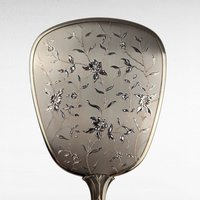Vintage Vanity Mirror and Brush Set, Floral Engraved Dressing Table Set, Elegant Grooming Accessories, Unused Condition