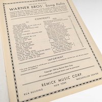 1939 Warner Bros Songbook, Vintage Sheet Music Collection, Hollywood Golden Age Music, Gift for Musician