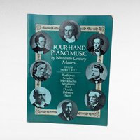 1979 Four-Hand Piano Music Book, 19th Century Composers, Vintage Sheet Music Collection, Gift for Pianist
