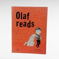 1961 Olaf Reads, Joan Lexau, Vintage Children's Book, Illustrated Softcover, Gift for Early Readers