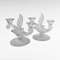 Vintage Duncan Miller First Love Double Candlesticks, Floral Decor, Elegant Table Lighting, Gift