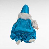 Vintage Porcelain Jester Doll, Blue White Clown Figurine, Collectible Display Doll, Unique Decor, Whimsical Gift