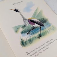 1957 La Fontaine Fables, Illustrated Hardcover Book, Vintage Children's Stories, Gift for Book Lovers