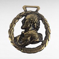 Vintage Shakespeare Brass Medallion, Literary Wall Hanging, Bard of Avon Decor, Gift for English Majors