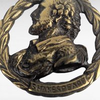 Vintage Shakespeare Brass Medallion, Literary Wall Hanging, Bard of Avon Decor, Gift for English Majors