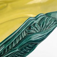Red Wing Pottery Console Bowl, Bird of Paradise B2014, Green and Yellow Serving Dish