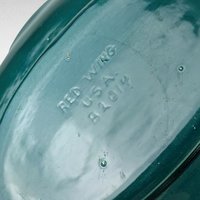 Red Wing Pottery Console Bowl, Bird of Paradise B2014, Green and Yellow Serving Dish