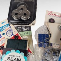 Vintage Sewing Supplies Lot Drawer Find Dritz Notions Needles Zippers Buttons Craft Supplies Gift for Sewers