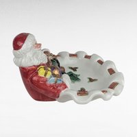Vintage Fitz and Floyd Santa Candy Dish, Porcelain Christmas Serving Bowl, Holiday Decor