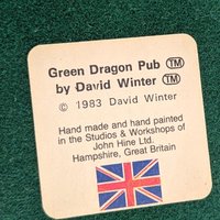 1983 David Winter Green Dragon Pub Figurine, Vintage English Village Pub Sculpture, Collectible Decor Gift