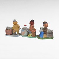 Vintage Hobo Luvkins Candle Holder Set, Ceramic Figurines, Whimsical Hobo Art, Collectible Candle Holders, Unique Home Decor, Set of 6