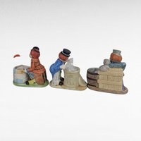 Vintage Hobo Luvkins Candle Holder Set, Ceramic Figurines, Whimsical Hobo Art, Collectible Candle Holders, Unique Home Decor, Set of 6