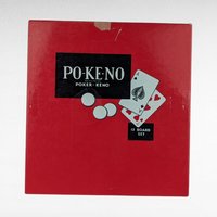 Vintage Po-Ke-No Game, Complete 12 Board Set with Chips - Classic Poker Keno Group Card Game, Instructions Included