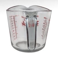 Vintage Anchor Hocking Glass Measuring Cup, 32oz 4 Cup 1 Litre, Red Markings, Kitchen Essential