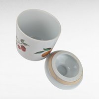 Vintage 1961 Royal Worcester Evesham Gold Canister with Lid, 6 Inch Porcelain Storage Jar, English China Kitchen Decor