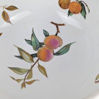 Vintage 1961 Royal Worcester Evesham Gold Large Salad Bowl, 10.25 Inch English Porcelain Serving Bowl, Fruit Pattern China