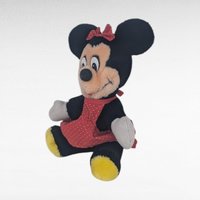 Vintage Minnie Mouse Plush with Red Polka Dot Dress, 7 Inch Classic Disney Stuffed Animal Toy, Collectible Cartoon Character