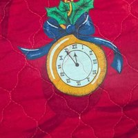 Large Vintage Handmade Christmas Stocking, 30 Inch Quilted Holiday Decor with Classic Toy Images, Jumbo Mantel Stocking