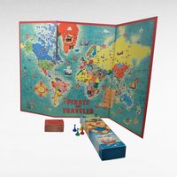 Vintage 1954 Pirate and Traveler Board Game, Milton Bradley, Complete, World Geography Game, Classic Family Game