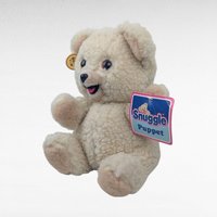 Vintage 1986 Snuggle Bear Puppet, Russ Berrie, Plush Toy With Tags, 10 Inch, 80s Advertising Collectible