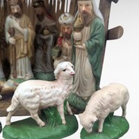 Vintage Sears Nativity Set, 3297890, Wooden Manger, Christmas Holiday Display, Collectible Christian Decor