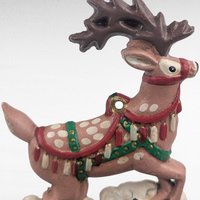 Vintage Midwest of Cannon Falls Cast Iron Reindeer Stocking Holder, Christmas Mantle Decor, Collectible Holiday Figurine Hanger