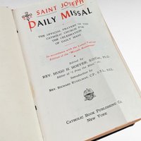Vintage 1950 Saint Joseph Daily Missal, Catholic Prayer Book, Rev. Hugo Hoever, Softcover Missal, Religious Text, Catholic Gift