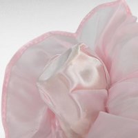 Vintage Doll Head Ornament Plastic Face, Pink Satin Lace Dress Bonnet, 5 Inch Victorian Style Hanging Lady, Shabby Chic Decorative Accent