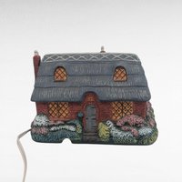 1992 Thomas Kinkade Olde Porterfield Tea Room Lighted Village House, Sculpture 599A, Collectible Painter of Light Cottage, Christmas Decor