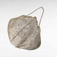 Elegant Vintage Floral Handbag - Cream and Gold Fabric Clutch