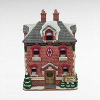 1992 Geo Lefton Doctor's Office Light Up Village House, Vintage Christmas Village Building, Collectible Holiday Decor, Lighted Ceramic House
