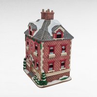 1992 Geo Lefton Doctor's Office Light Up Village House, Vintage Christmas Village Building, Collectible Holiday Decor, Lighted Ceramic House