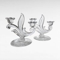 Vintage Duncan Miller First Love Double Candlesticks, Floral Decor, Elegant Table Lighting, Gift